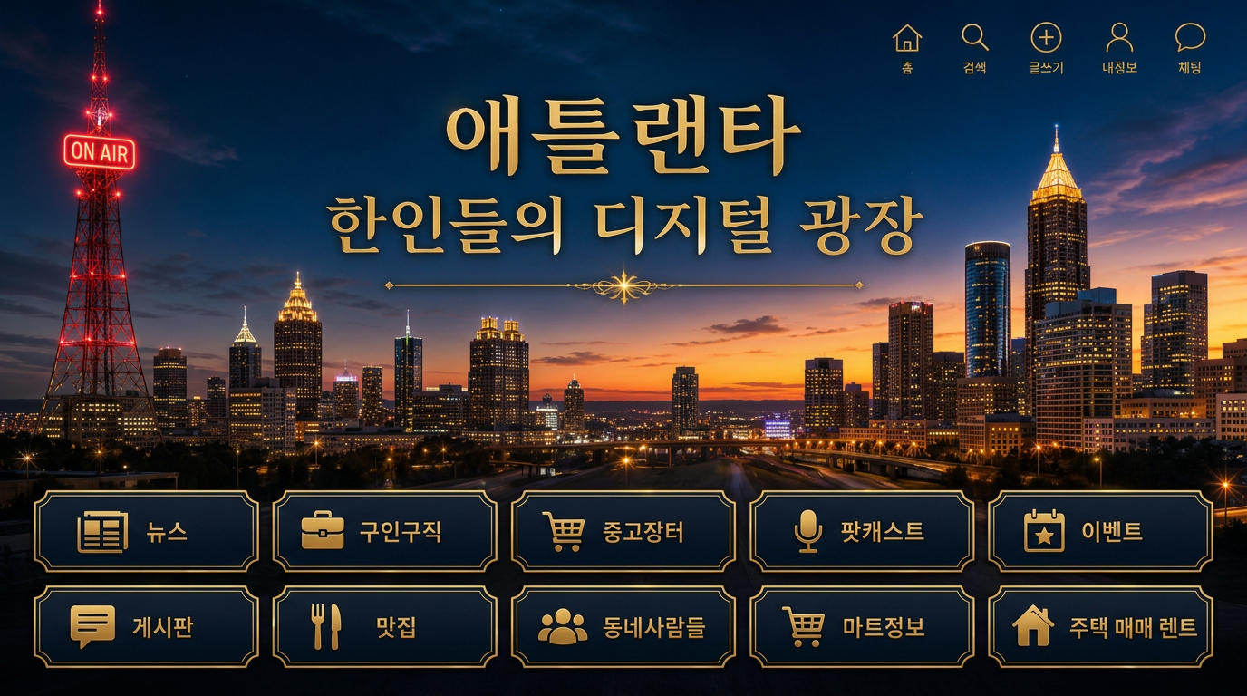 애틀랜타 한인 디지털 광장 — 와이드 데스크탑 뷰